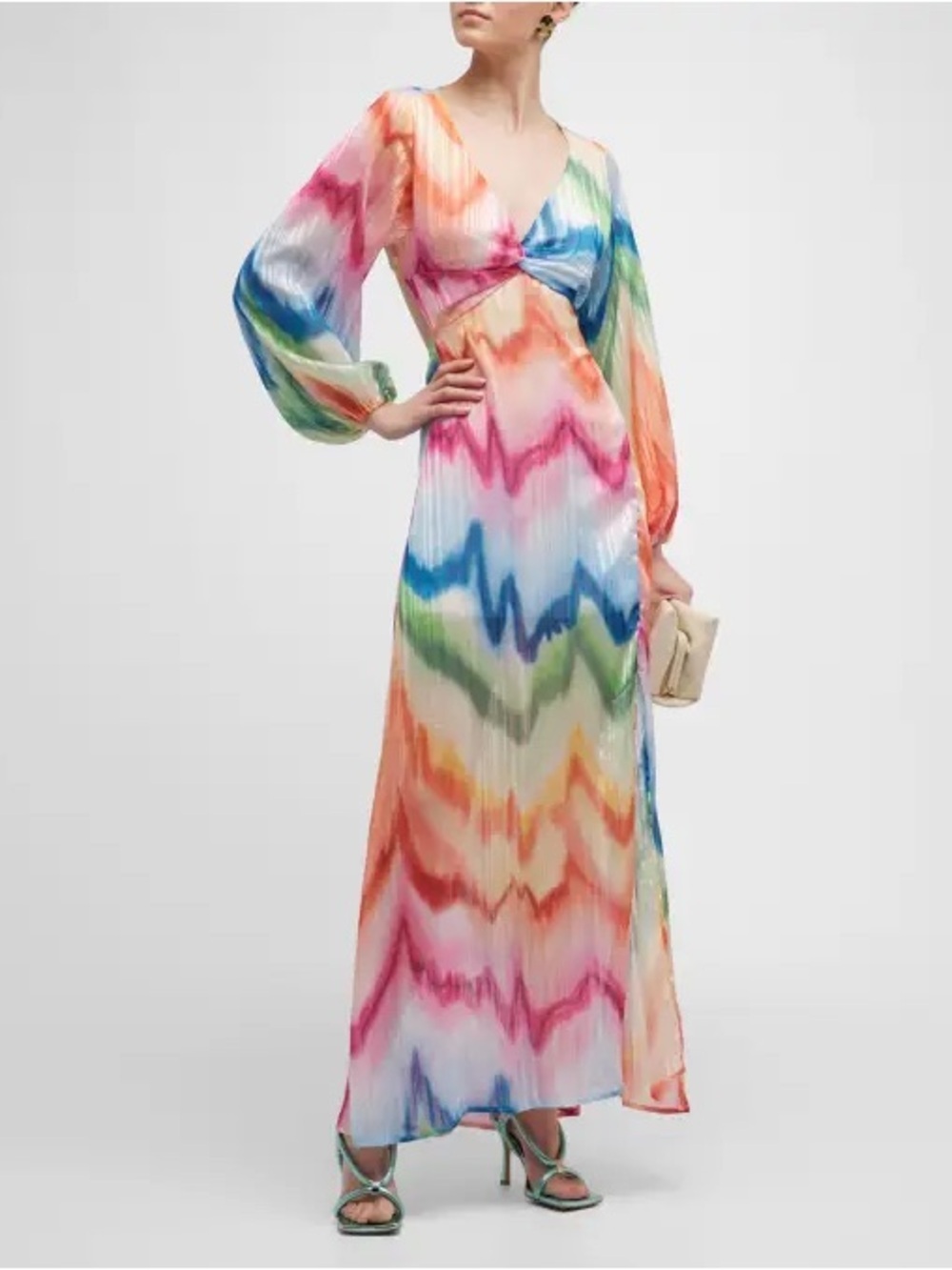 LALIBELA Elena Front Twist Multicolor Dress Size XS NWT